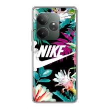 Силіконовый Чохол на Realme GT 6 з картинкою НАЙК (Квітковий Nike)