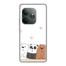 Чохли з зображенням різних тварин на Realme GT 6T (Здивовані ведмедики)