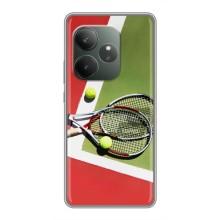 Чехлы с принтом Спортивная тематика для Realme GT 6T – Ракетки теннис