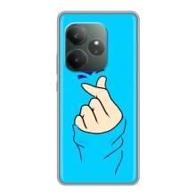 Чехлы (Знак сердечка) на Realme GT 6T – Сердце на синем