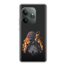 Чохол з картинкою "Герой Pubg" на Realme GT 6T – В полум'ї