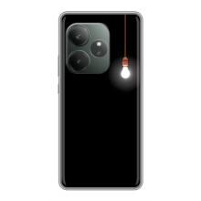 Чехол с картинками на черном фоне для Realme GT 6T – Лампочка