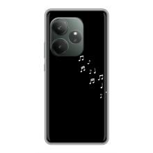 Чехол с картинками на черном фоне для Realme GT 6T – Ноты