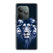 Чехол с картинкой на Realme GT 6T – Лев - синий