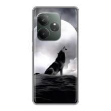 Чохол з Вовком на Realme GT 6T – Вовк і місяць