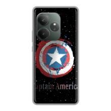 Чехол с Щитом Капитана Америки на Realme GT 6T – Щит Капитана