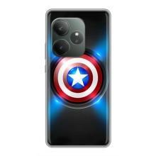 Чехол с Щитом Капитана Америки на Realme GT 6T – Яркий Щит Капитана