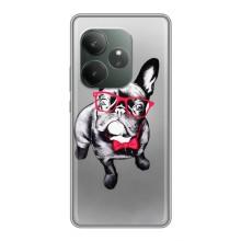Чехол (ТПУ) Милые собачки для Realme GT 6T – Бульдог в очках