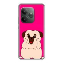 Чехол (ТПУ) Милые собачки для Realme GT 6T – Веселый Мопсик