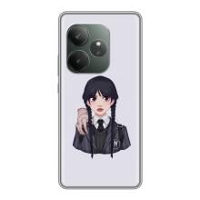 Чехлы Венсдей на Realme GT 6T Уэнсдей (AlphaPrint) (Уэнздей и Вещь)