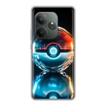 Чехол с Пикачу на Realme GT 6T – Мяч Пикачу