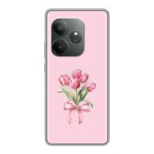 Чехол с розовым рисунком для Realme GT 6T – Букет цветов