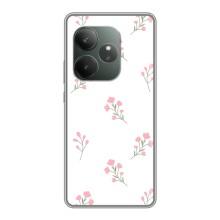 Чехол с розовым рисунком для Realme GT 6T – Розовые цветы