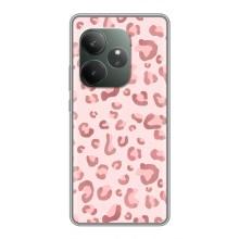 Чехол с розовым рисунком для Realme GT 6T – Розовый леопард