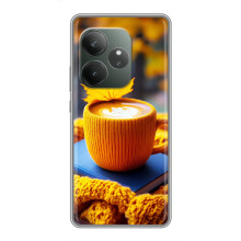 Чохол з унікальним дизайном 'Осінь з кавою' для Realme GT 6T – Кава з жовтим