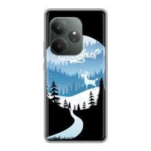 Силиконовый бампер на рождество для Realme GT 6T (Рождественский Олень)