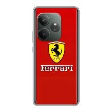 Силиконовый бампер с картинкой машины на Realme GT 6T (Ferrari Logo)