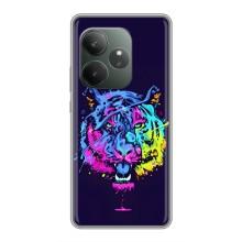 Силіконовий бампер з картинкою звірів для Realme GT 6T (Тигр-Арт)