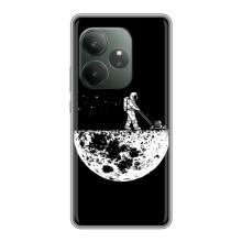 Силиконовый Чехол с принтом "Космонавты" на Realme GT 6T – Космонавт