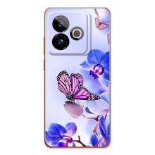 Чехлы с Цветами для Realme GT 7 (VPrint) (Бабочка на цветочке)