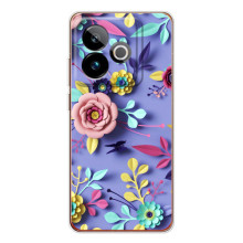 Чехлы с Цветами для Realme GT 7 (VPrint) (Цветочный дизайн)