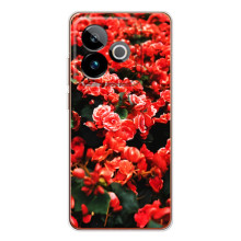 Чехлы с Цветами для Realme GT 7 (VPrint) (Цветы красные)