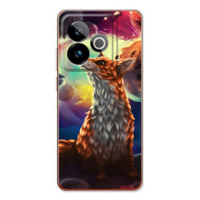 Чехлы с картинкой Лисички для Realme GT 7 (VPrint) – Лисица в космосе