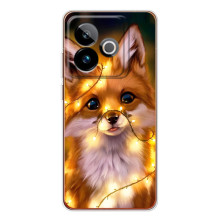Чехлы с картинкой Лисички для Realme GT 7 (VPrint) – Лисичка в гирляндах