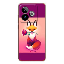 Чехлы с картинкой Лисички для Realme GT 7 (VPrint) – Лисичка с розочкой