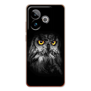 Чохли з принтом СОВИ для Realme GT 7 – Сова на чорному