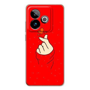 Чехлы (Знак сердечка) на Realme GT 7 – Сердце на красном
