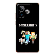 Чехол Майнкрафт на Realme GT 7 (AlphaPrint) Minecraft (герои Minecraft)