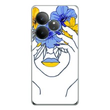 Чехол на Realme GT 7 Украинский дизайн (Украинка на всю голову)