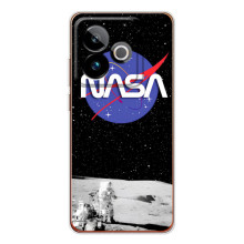 Силиконовый бампер с принтом "Наса" на Realme GT 7 – Nasa на луне