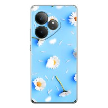 Чохол з Квітами для Realme GT 7 (ромашки на блакитному)