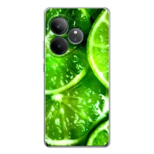 Чехол с изображением  вкусной еды для Realme GT 7 – Яркий ЛАЙМ
