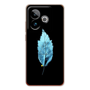 Чехол с картинками на черном фоне для Realme GT 7 – Листочек