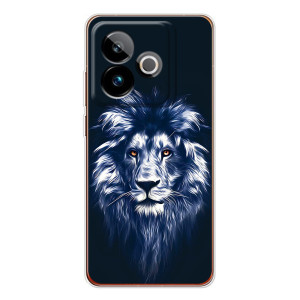 Чехол с картинкой на Realme GT 7 – Лев - синий