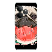 Чехол (ТПУ) Милые собачки для Realme GT 7 (Смешной Мопс)