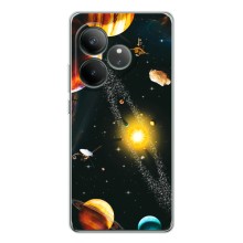 Чехол (ТПУ) с планетами на Realme GT 7 – Вид с космоса