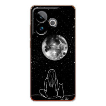 Чохол з малюнком кіт на Realme GT 7 (Дівчина з котом)