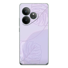 Чехол цветочный дизайн для Realme GT 7 – Монстера фиолетовая