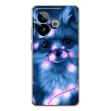 Чехол с принтом лисички на  – Лисица с гирляндой