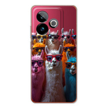 Чохол з принтом стильні тварини для ДжиТи 7 (Лами в окулярах)