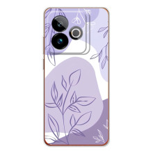 Силиконовый чехол с принтом в цветах на Realme GT 7