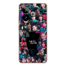 Чехол Гра в кальмара для Realme GT 7 – Коллаж игры кальмара