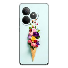 Чохли з тематикою "КВІТИ" на Realme GT 7 – Квітка-морозиво