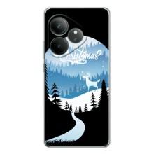 Силиконовый бампер на рождество для Realme GT 7 (Рождественский Олень)