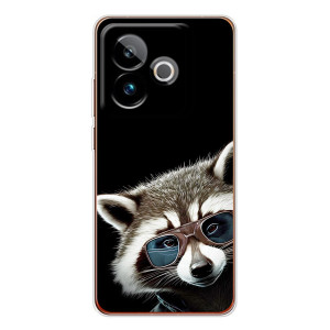 Силиконовый Чехол с Енотами на Realme GT 7 – Стильный Енот