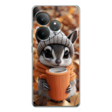 Печатный чехол «Зверята с кофе» для Realme GT 7